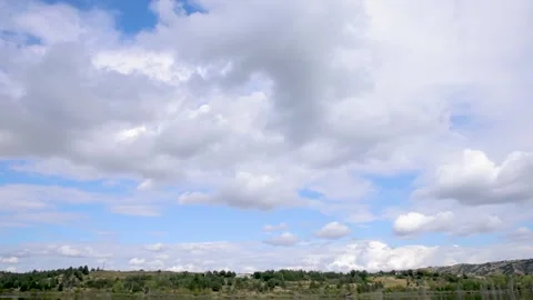 Scenic View Of The Lake With Clouds Reflection Stock Footage 140133769