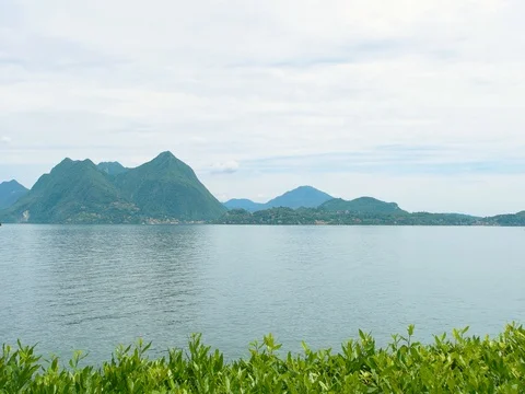 Scenic view of lake Maggiore. Stock Footage