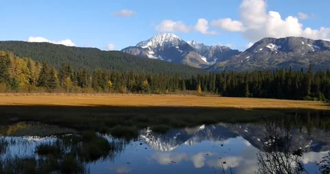 Scenic view of Lower trail lake in Alaska along Seward highway in autumn time Stock Footage 316729405