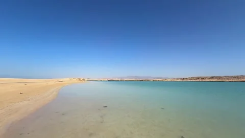 Scenic View of the Magic Lake baech in Ras Muhammad National Park with Golden Video stock 341838812