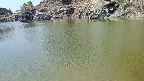 A scenic view of Marble Lake dam, showcasing its structure Stock Footage 280138908