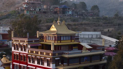 Scenic View of Menri Bon Monastery Building in Dolanji India Stock Footage 335360982