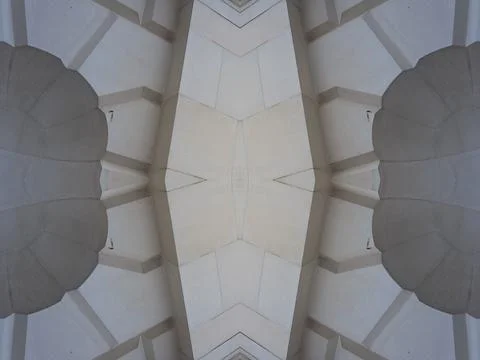 Scenic view of mirrored visualizations made of architectural elements Foto stock