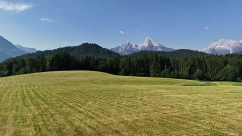 Scenic view of Mount Watzmann in the Bavarian Alps Stock Footage 337816367