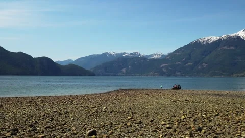 Scenic View of Mountain Range by the Pebble Beach Video stock 274084624