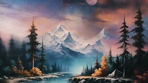 A Scenic View With Mountains And River Stock Footage 241533295