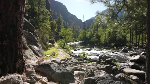 Scenic view in a mountains over the river on Summer Day Stock Footage 242024907