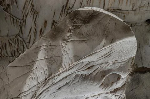 Scenic view of Natural stone pattern of mineral formations underground. Stock Photos