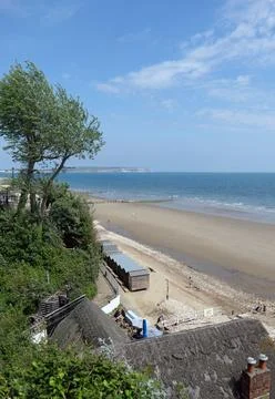 Scenic view over to Culver Down from the Chine, Shanklin. Isle of Wight. Stock Photos