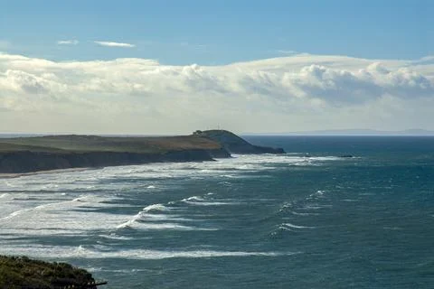 Scenic view of Point Conception beach and waves. Chumash Heritage  Stock Photos