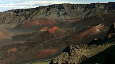 Scenic view of a remote volcanic landscape. Stock Footage 88342871