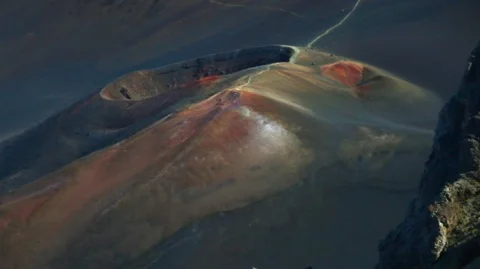Scenic view of a remote volcanic landscape. Stock Footage 88342881