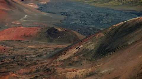 Scenic view of a remote volcanic landscape. Stock Footage 88342884
