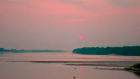 Scenic View Of River During Sunset Stock Footage 246526951