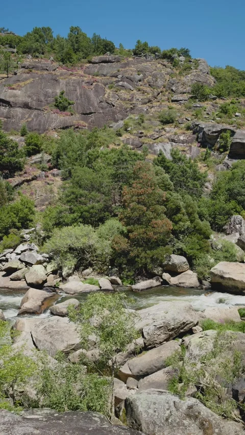 Scenic view of a river flowing through a rocky landscape Video stock 295063885