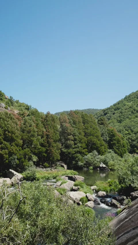 Scenic view of a river flowing through a rocky landscape Video stock 295065454