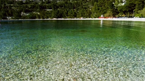 Scenic view of the Rock formation around the Kasjuni beach in Split, Stock Footage 168362725