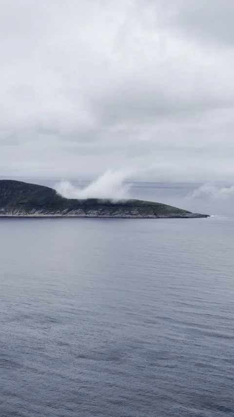 Scenic view of rocky cliffs and the Arctic Ocean at Nordkapp. Stock Footage 340331899