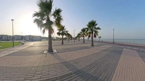 Scenic View of the Running Track and Promenade at Al Khobar Corniche 库存影片 335223323