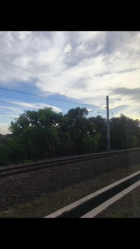 Scenic view of rural double-track railroad Stock Footage 336674936