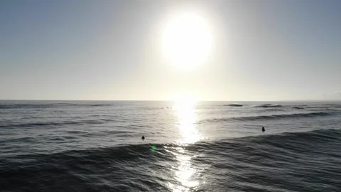 Scenic view of the sandy beach and ocean coast in Plozevet, Brittany, France Stock Footage 341882796
