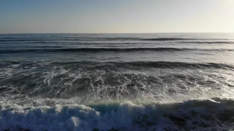 Scenic view of the sandy beach and ocean coast in Plozevet, Brittany, France Stock Footage 341882847
