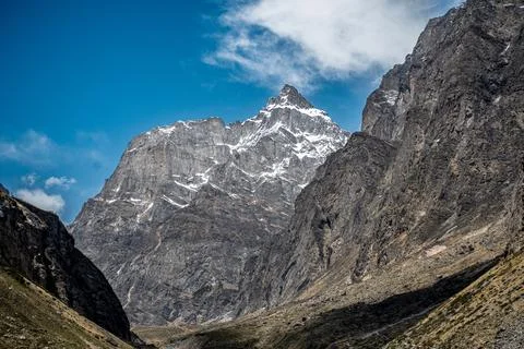 Scenic view of a scared peak Mount khumbila  also known as Khumbu Yul Lha 库存照片