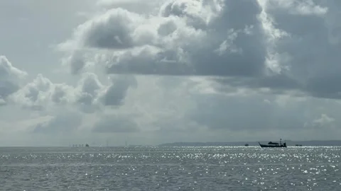 Scenic View of Sea Against Cloudy Sky on Koh Rong Samloem Island 動画素材 337088894