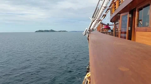 Scenic View from a Ship Deck at Labuan Bajo Stock Footage 279871464