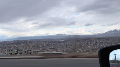Scenic view from speeding car window with parallax effect Stock Footage 272576206