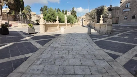 A scenic view of the square in front of St. Paul's Church in Rabat, Malta Stock-Footage 317177105