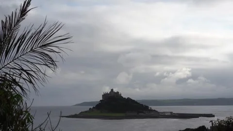 Scenic view of St Michael's Mount castle from Marazion, Cornwall Stock-Footage 276676966