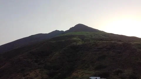 Scenic view of the Stromboli volcano from the beach, Italy Stock Footage 320485118
