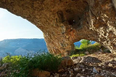 Scenic view from student's cave Stock Photos