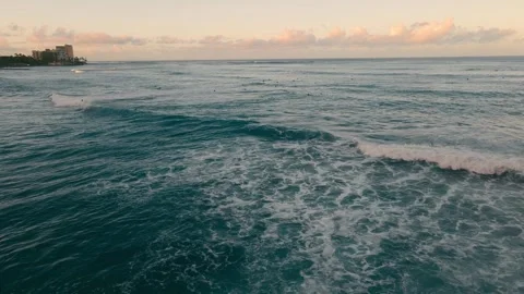 Scenic View Of Sunrise With Rolling Waves And Distant Coastlines Stock Footage 323562590
