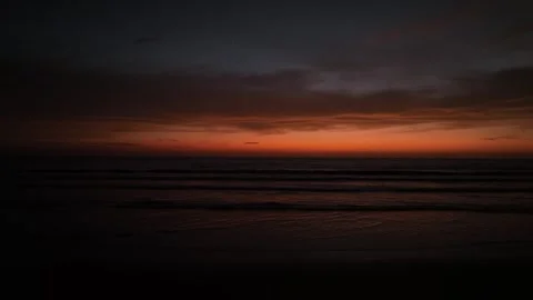Scenic view of sunset at beach Stockbeeldmateriaal 296721001