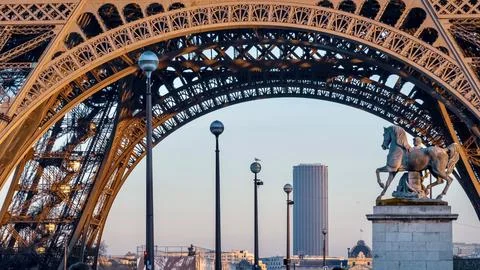 Scenic view of the Tower Eiffel in Paris, France. Stock-Fotos