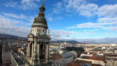 Scenic View from Tower Overlooking Cityscape and Sky Stock Footage 327578282