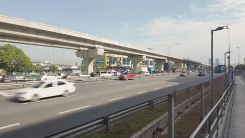 Scenic view of the traffic  in front of One South Mall. Stock Footage 276263944