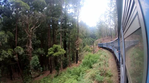 Scenic view from the train on the Kandy to Ella line, HD Stock Footage 140811094