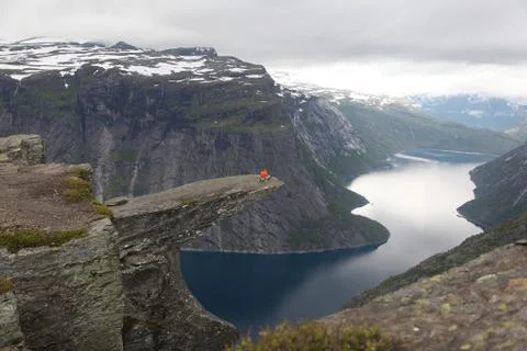 Scenic view to Trolltunga Stock Photos