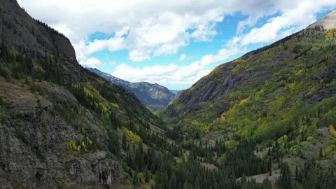 A Scenic View of a Valley in the Mountains Stock Footage 274511134