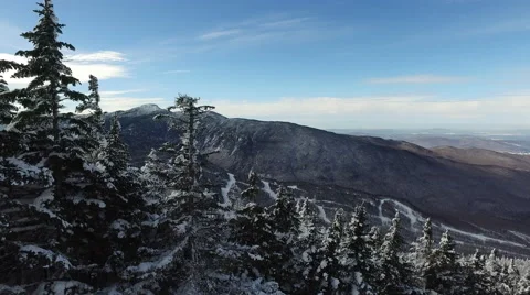 Scenic view of Vermont Ski Hill - Cinematic views of mountain peaks Stock Footage 59673283