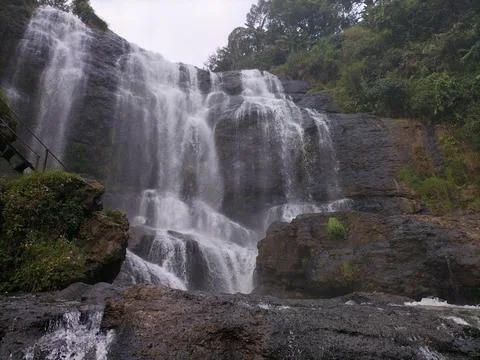 Scenic view of waterfall Stock Photos