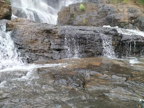 Scenic view of waterfall Stock Photos