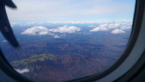 Scenic view from the window of an airplane Stock Footage 121245903