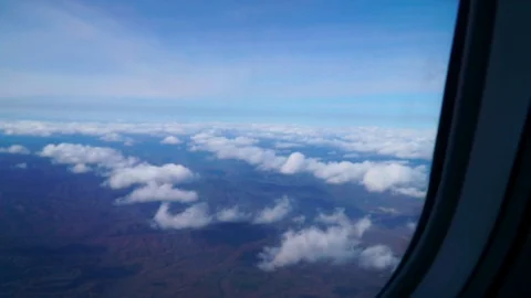 Scenic view from the window of an airplane Stock Footage 121245914