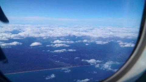 Scenic view from the window of an airplane Stock Footage 121245958