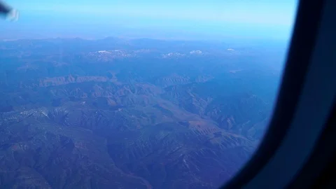 Scenic view from the window of an airplane Stock Footage 121245972