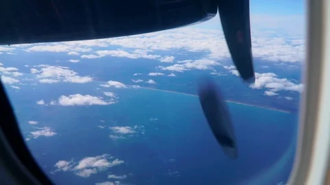 Scenic view from the window of an airplane Stock Footage 121246095